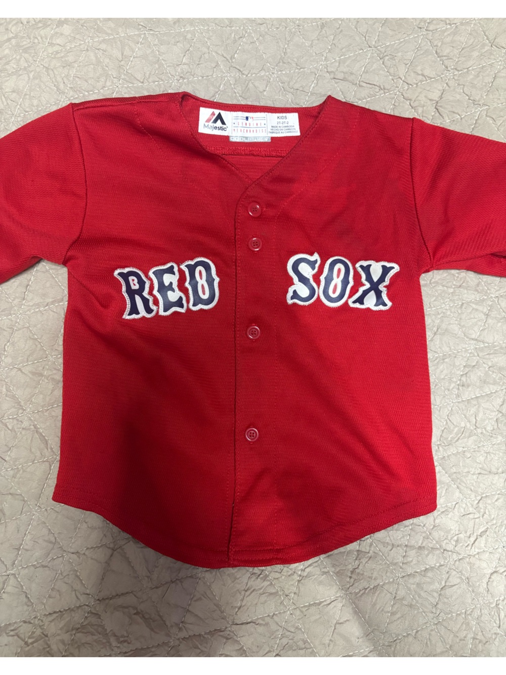 Majestic Kids Red Boston Red Sox Jersey